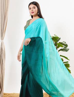Women's georgette padded back open sleeveless saree blouse 4