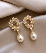 Anti tarnish korean cz drop earrings