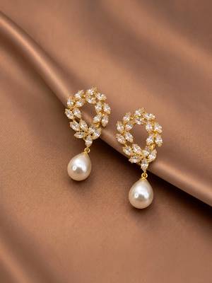 Anti tarnish korean cz drop earrings 2