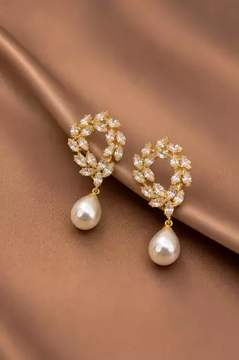 Anti tarnish korean cz drop earrings