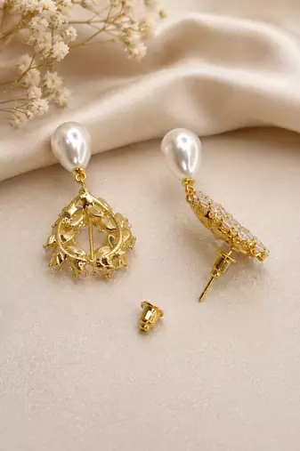 Anti tarnish korean cz drop earrings
