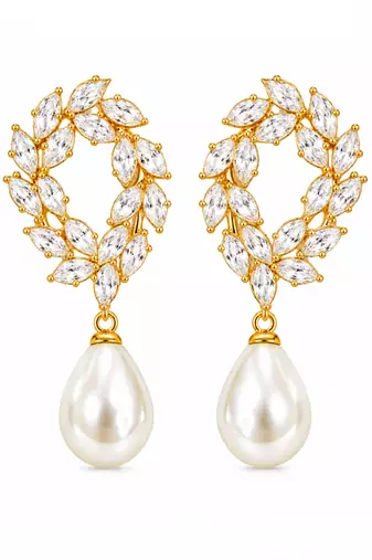 Anti tarnish korean cz drop earrings