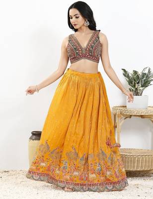 Women's georgette padded back open sleeveless saree blouse 5