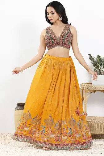 Women's georgette padded back open sleeveless saree blouse