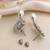Silver toned korean cz drop earrings
