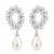 Silver toned korean cz drop earrings