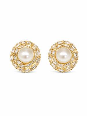 Anti tarnish circular cz stud earrings 4