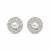 Silver tone circular cz stud earrings