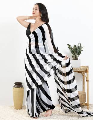 Women's sequence padded back open sleeveless saree blouse 5