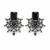 German silver black floral drop earrings