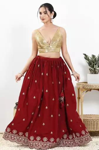 Women's sequence padded back open sleeveless saree blouse