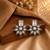 German silver clear white floral drop earrings