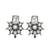 German silver clear white floral drop earrings