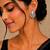 German silver clear white floral drop earrings