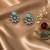 German silver mint green floral drop earrings
