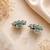 German silver mint green floral drop earrings