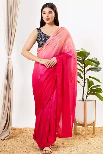 Women's silk padded back open sleeveless saree blouse
