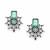 German silver mint green floral drop earrings