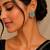 German silver mint green floral drop earrings