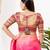 Women's silk padded back open elbow sleeves saree blouse