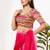 Women's silk padded back open elbow sleeves saree blouse