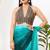 Women's silk padded back open sleeveless saree blouse