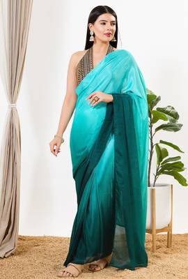 Women's silk padded back open sleeveless saree blouse 4