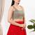 Women's silk padded back open sleeveless saree blouse