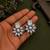 German silver white floral drop earrings