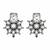 German silver white floral drop earrings