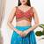 Women's silk padded back open sleeveless saree blouse