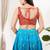 Women's silk padded back open sleeveless saree blouse