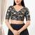 Women's silk padded front open elbow sleeves saree blouse