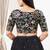 Women's silk padded front open elbow sleeves saree blouse