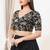 Women's silk padded front open elbow sleeves saree blouse