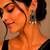 German silver black geometric drop earrings