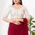Women's silk padded front open elbow sleeves saree blouse