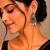 German silver green geometric drop earrings