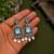 German silver mint geometric drop earrings