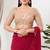 Women's silk padded back open elbow sleeves saree blouse