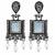 German silver mint geometric drop earrings