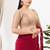Women's silk padded back open elbow sleeves saree blouse