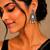 German silver mint geometric drop earrings