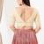 Women's silk padded back open elbow sleeves saree blouse