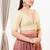 Women's silk padded back open elbow sleeves saree blouse