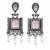 German silver pink geometric drop earrings