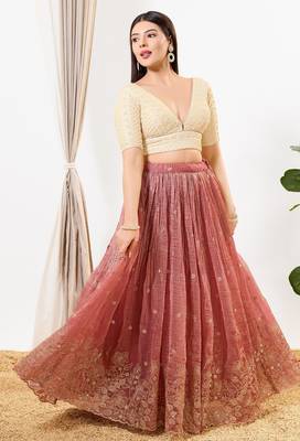 Women's silk padded back open elbow sleeves saree blouse 4