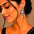 German silver pink geometric drop earrings