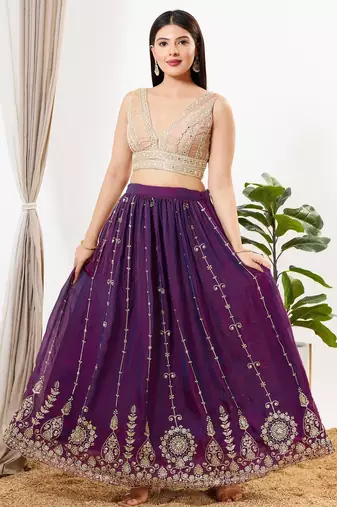 Women's tissue padded back open sleeveless saree blouse