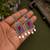 German silver ruby red classic geometric drop earrings